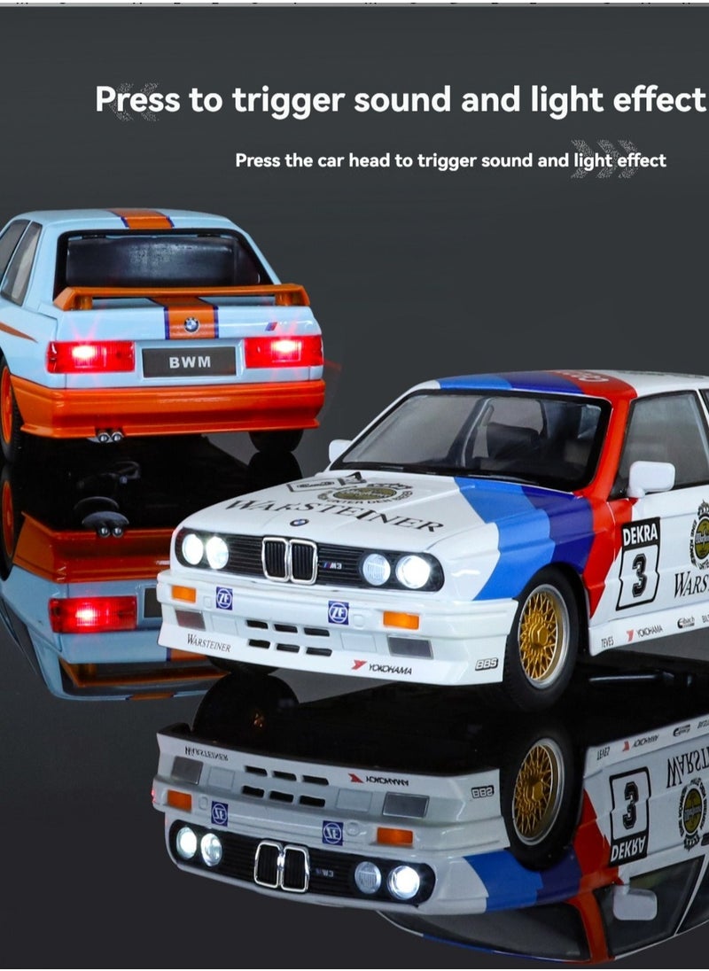 1:24 BMW M3 Sport EVO Alloy Sports Car Model Diecasts Metal Track Racing Car Vehicles Model Simulation Sound Light Kids Toy Gift