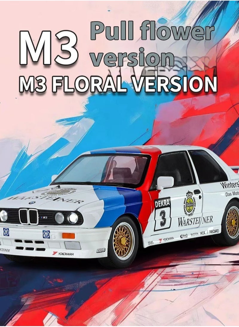 1:24 BMW M3 Sport EVO Alloy Sports Car Model Diecasts Metal Track Racing Car Vehicles Model Simulation Sound Light Kids Toy Gift