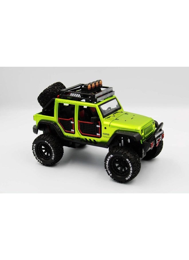 1:24 Scale Diecast Jeep Wrangler Off-Road Kings | Green Jeep Model for Collectors & Kids | Realistic Details & Durable Build