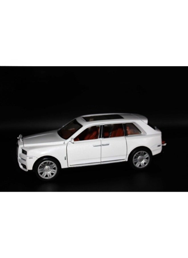 Rolls-Royce CULLINAN Model Car | Zinc Alloy Pull Back Toy Car with Sound & Light for Kids Boys and Girls (White)