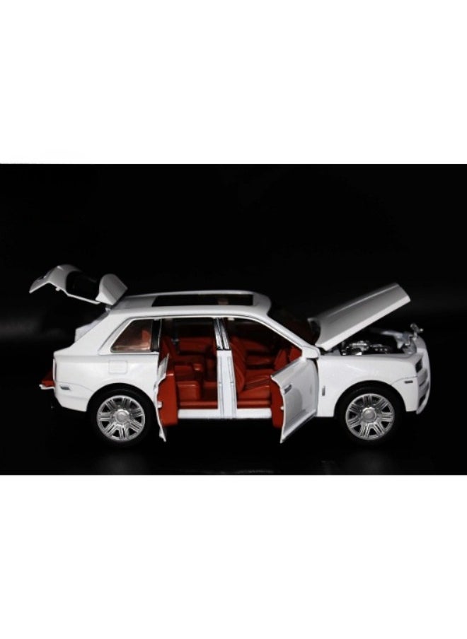 Rolls-Royce CULLINAN Model Car | Zinc Alloy Pull Back Toy Car with Sound & Light for Kids Boys and Girls (White)