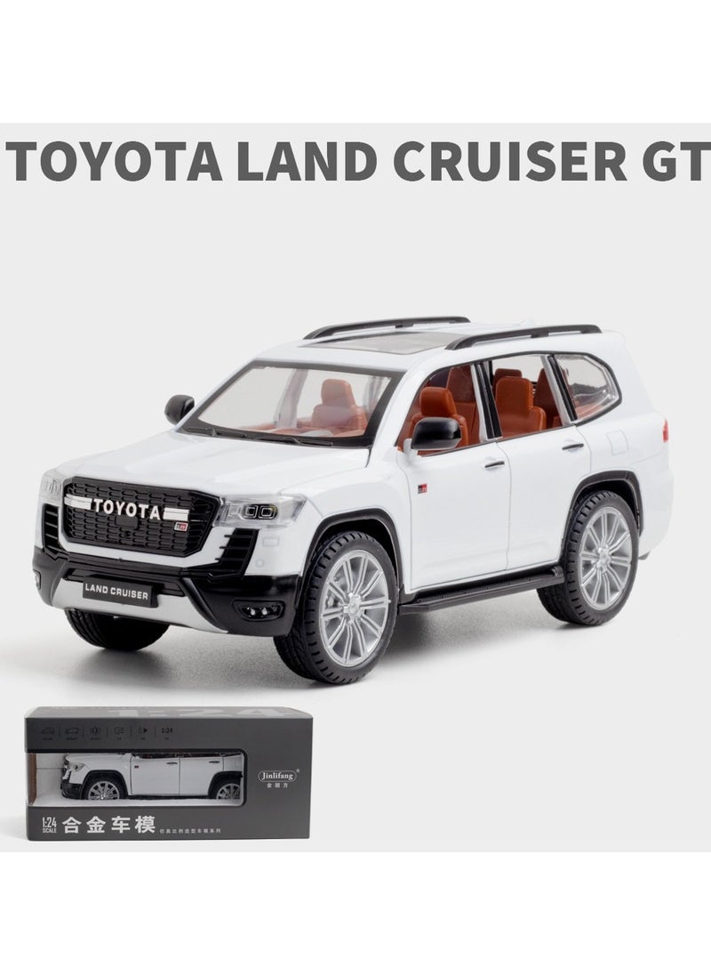 1:24 Toyota Land Cruiser LC300 Prado SUV Model Car – Diecast Alloy Toy Vehicle with Pull-Back Action, Sound & Light Features, Perfect Gift for Kids & Boys