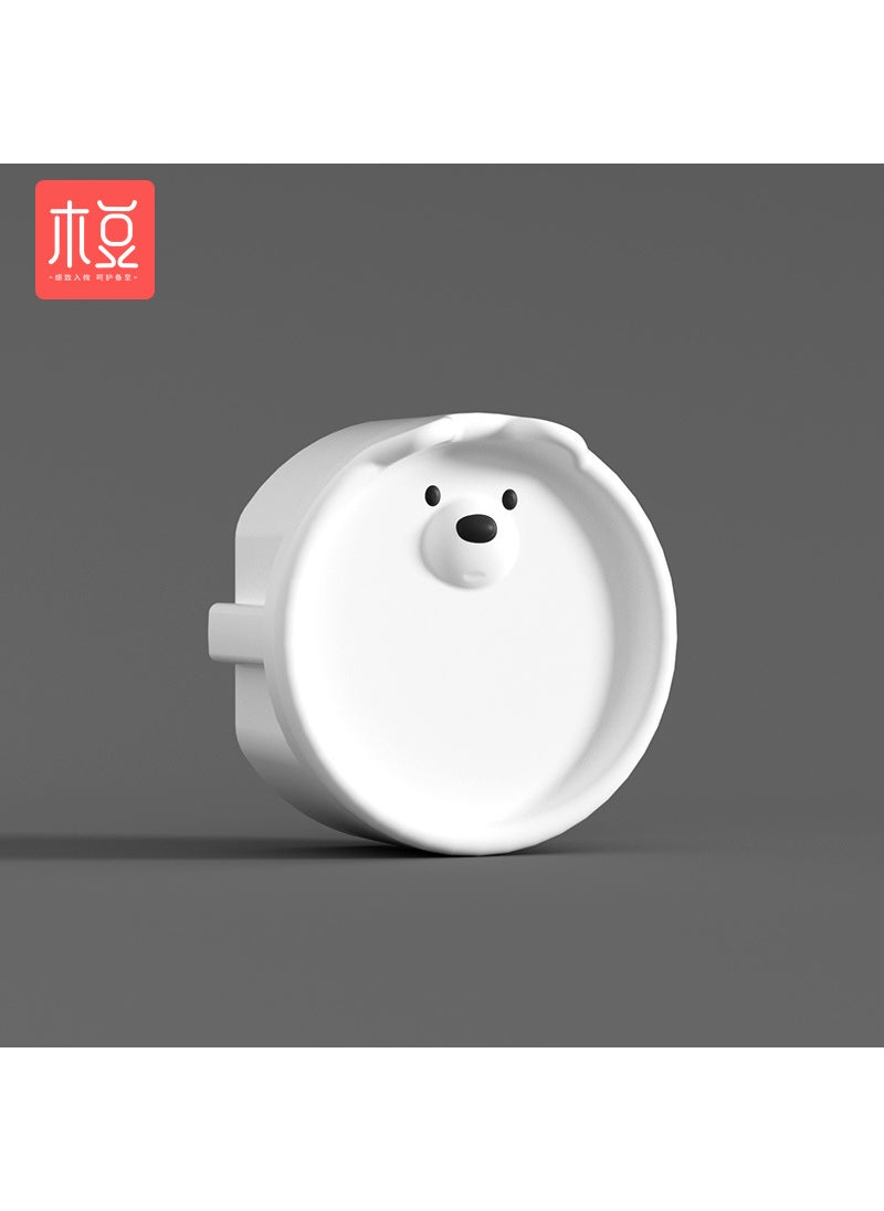 Silicone material European style South Korea 2 phase feet 2 hole baby electric shock protection children 2 round hole socket power protection cover White