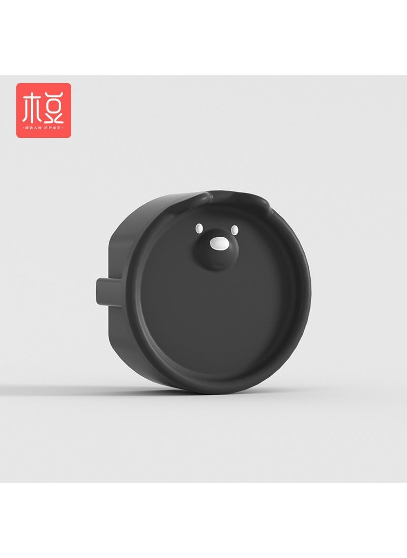 Silicone material European style South Korea 2 phase feet 2 hole baby electric shock protection children 2 round hole socket power protection cover Black