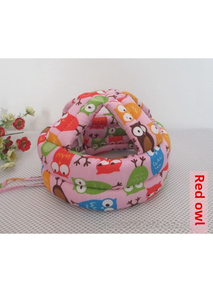 Baby Safety Helmet Adjustable Protective Headgear Powder Owl