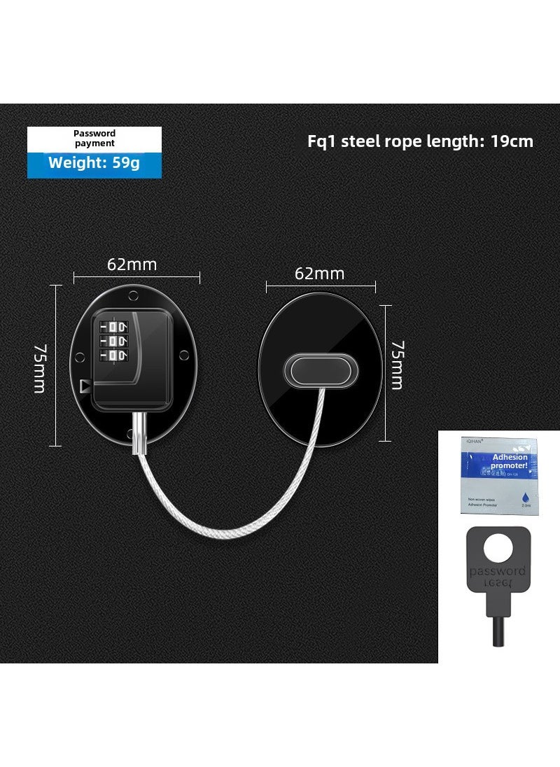 Multi-Use Child Safety Lock for Fridge and Windows FQ1-1-combination lock black oval type