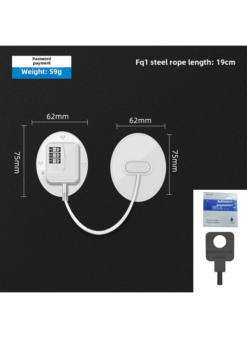 Multi-Use Child Safety Lock for Fridge and Windows FQ1-1-password lock White Oval