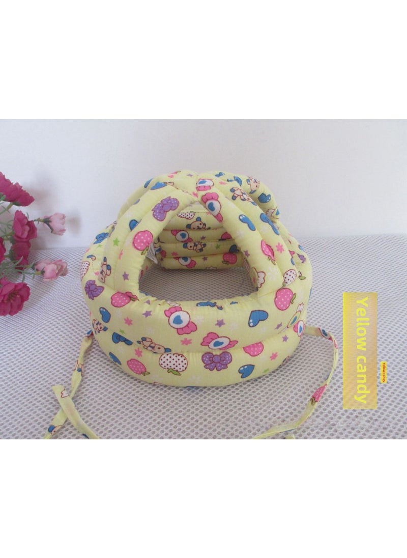 Baby Safety Helmet Adjustable Protective Headgear Yellow candy