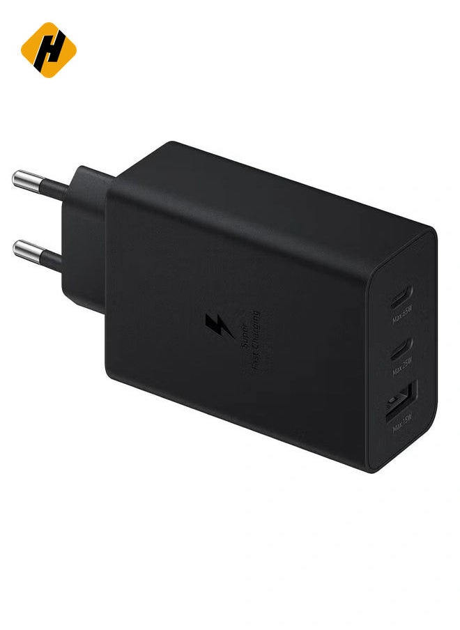 65W Trio Power Adapter – Versatile Black Adapter for Multiple Devices