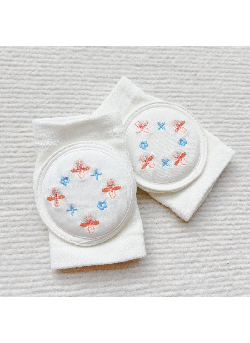 1 x 5 pcs 2022 Summer Thin Baby Knee Pads Cotton Blue powder flower