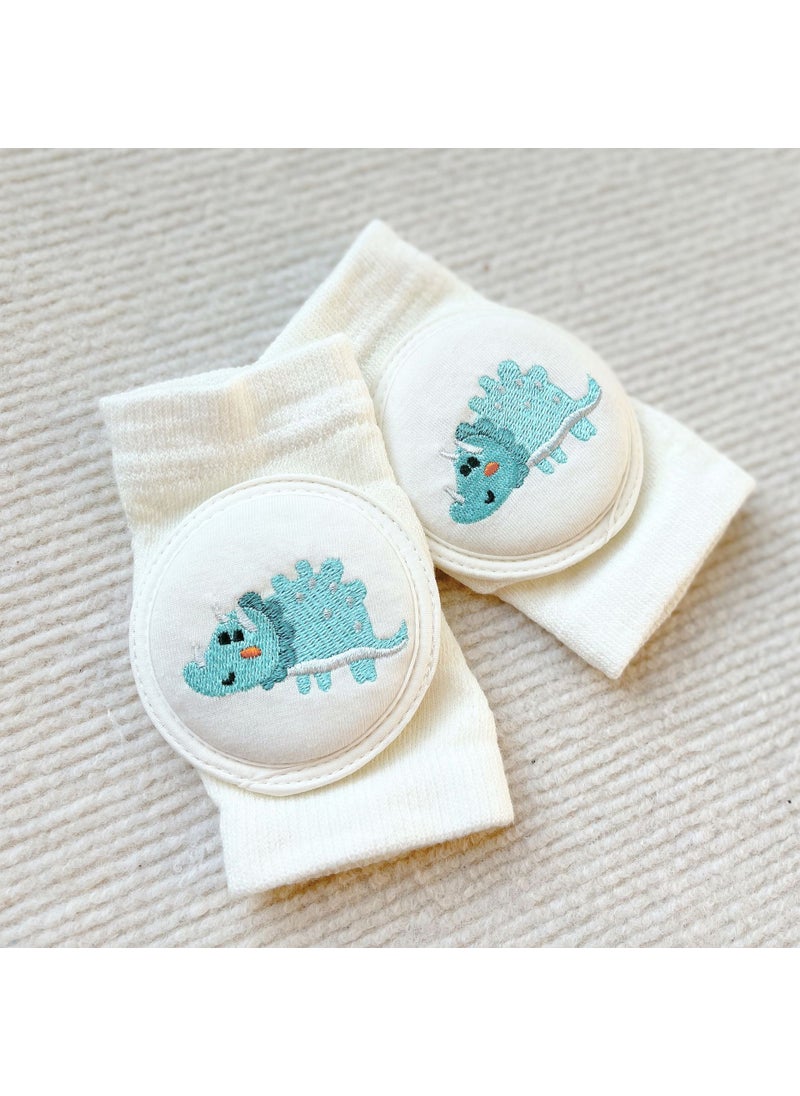 1 x 5 pcs 2022 Summer Thin Baby Knee Pads Cotton Blue Dinosaur