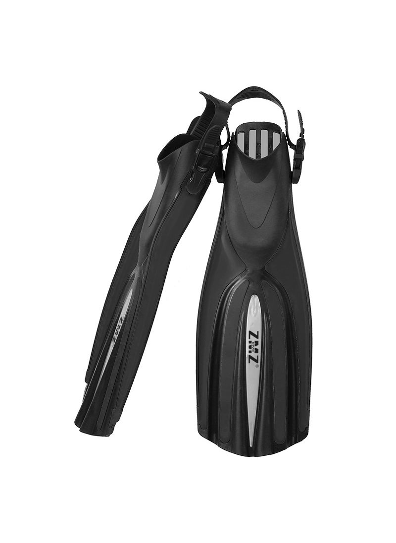 Professional Long Fins Scuba Diving Flippers Fz07-pure Black