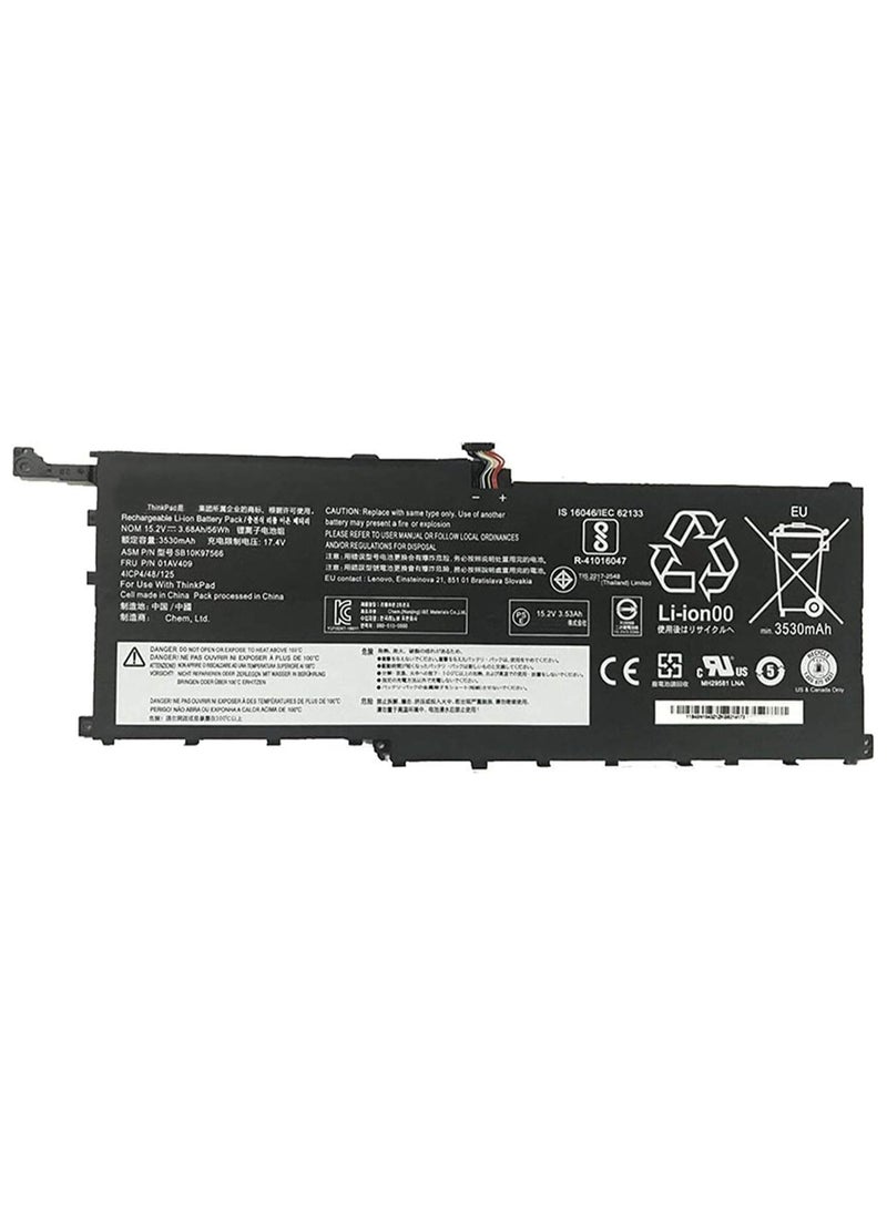 Battery for 01AV409 01AV410 SB10K97566 SB10K97567 with Lenov.o ThinkPad X1 Yoga Gen 1 Carbon Gen 6 Series 15.2V 56Wh/3680mAh,