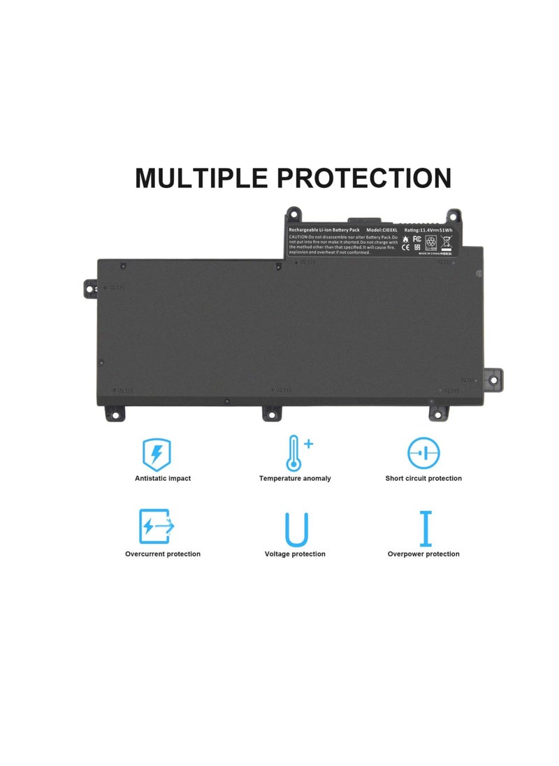 CI03 CI03XL Battery for HP ProBook 640 650 645 655 G2 G3 T7B31AA CI03048XL CIO3 CIO3XL HSTNN-UB6Q LB6T 801554-001 801517-831 801517-541 HSTNN-I66C-4 HSTNN-I66C-5H HSTNN-I66C-5U