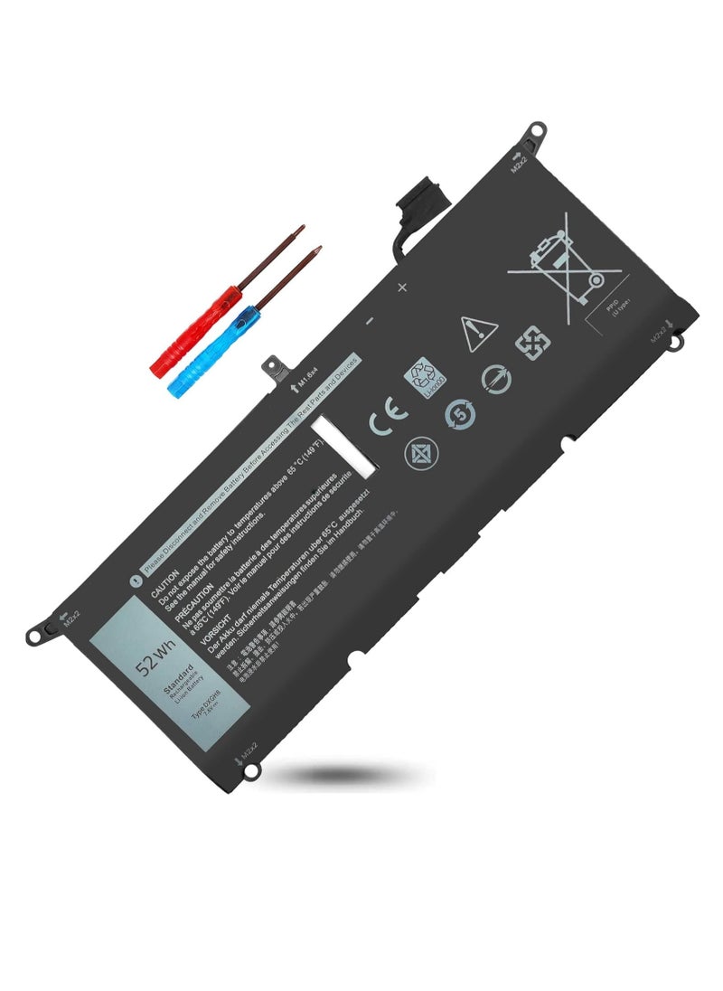 52WH DXGH8 Laptop Battery Compatible with Dell XPS 13 7390 9370 9380 2019 Inspiron 13 7390 2-in-1 7391 2-in-1 5390 N5390 14 7490 Latitude 3301 E3301 E3311 H754V 0V48RM V48RM HK6N5 P113G001 7.6V 4-Cell