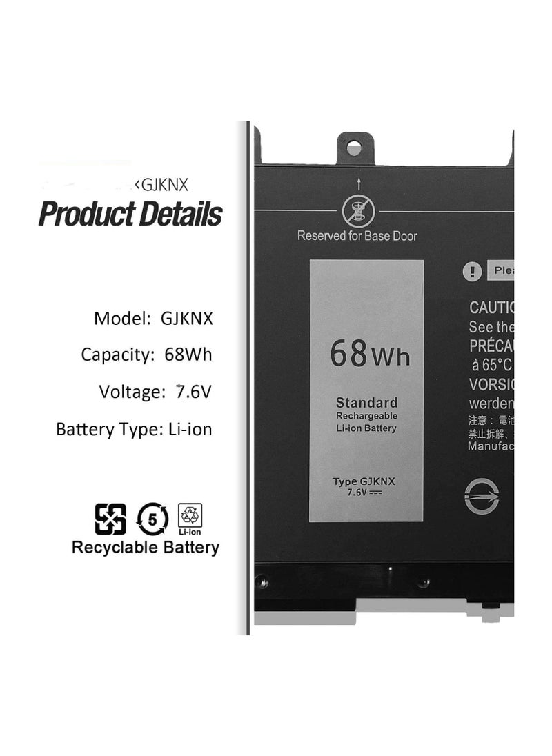 Replace GJKNX DY9NT 93FTF battery for Dell Latitude 5280 5288 5290 5490 5491 5495 5580 5590 Precision 15 3520 Mobile Workstation VG93N NY5PG WFWKK 4CMT 83 XPC 4YFVG DJWGP DY9NT 5YHR4