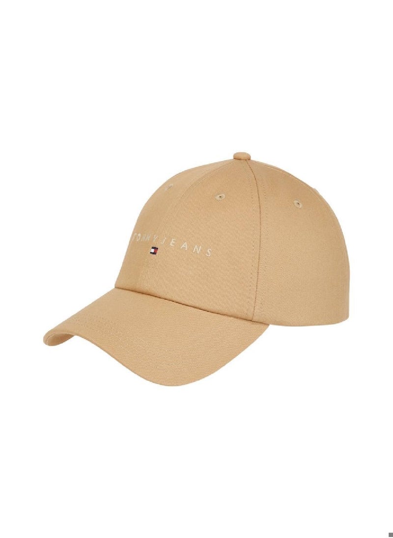 Women's Linear Logo 6 Panel Cap - Cotton, Beige