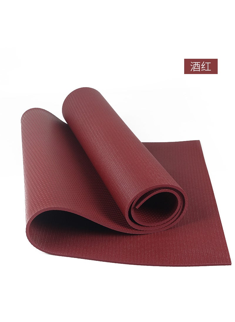 High-Density PVC Yoga Mat Non-Slip Exercise Burgundy