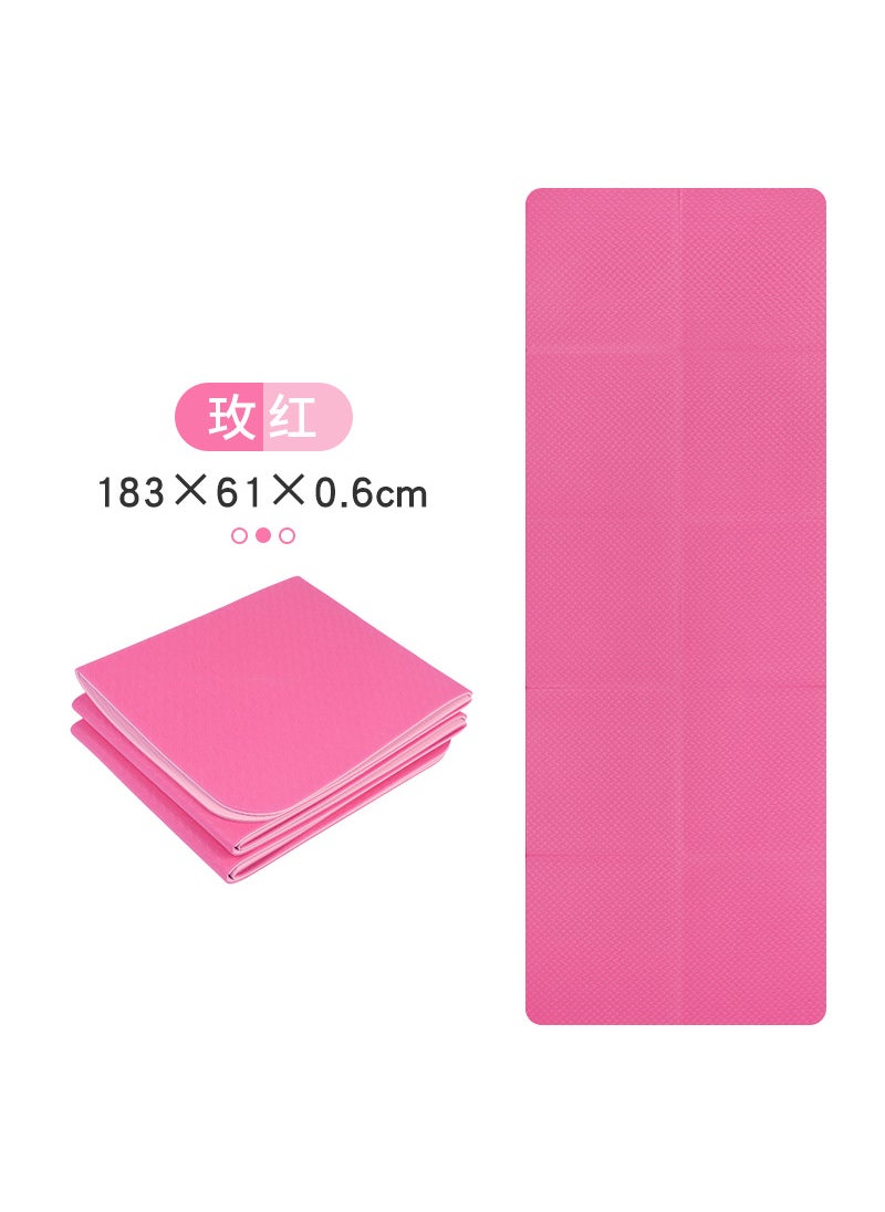 Foldable Eco-Friendly Yoga Mat Anti-Slip TPE [Rose + light powder] plastic bag 183*61*0.6cm