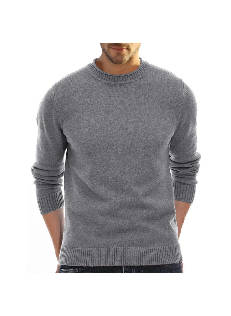 1 x 5 pcs Mens Knit Sweater Short Sleeve Thick Turtleneck Flower Ash