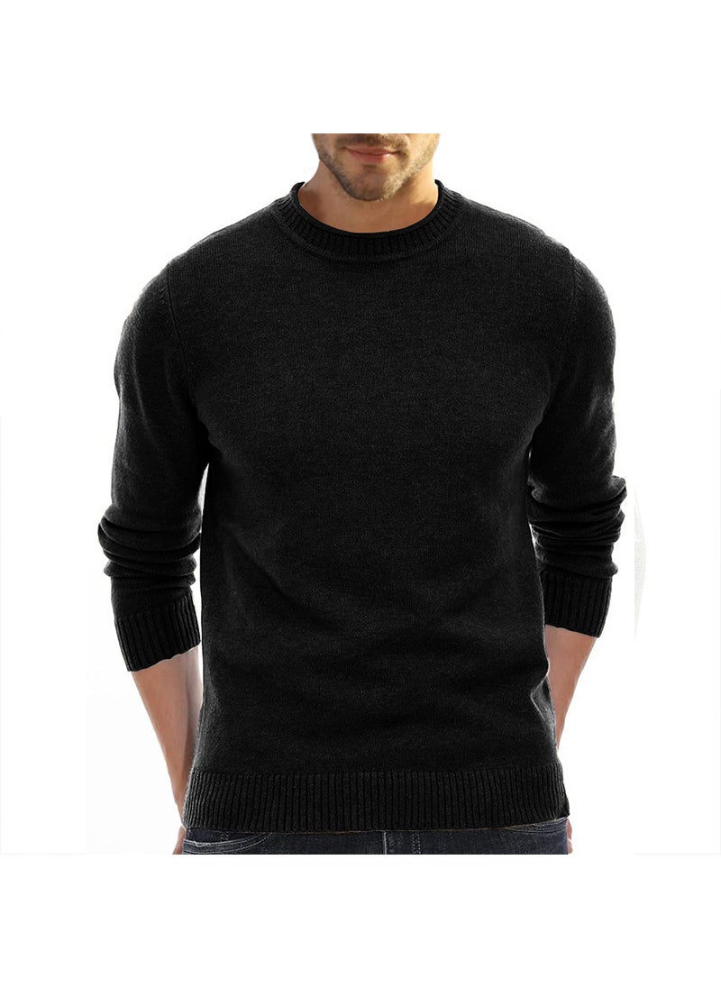 1 x 5 pcs Mens Knit Sweater Short Sleeve Thick Turtleneck Black