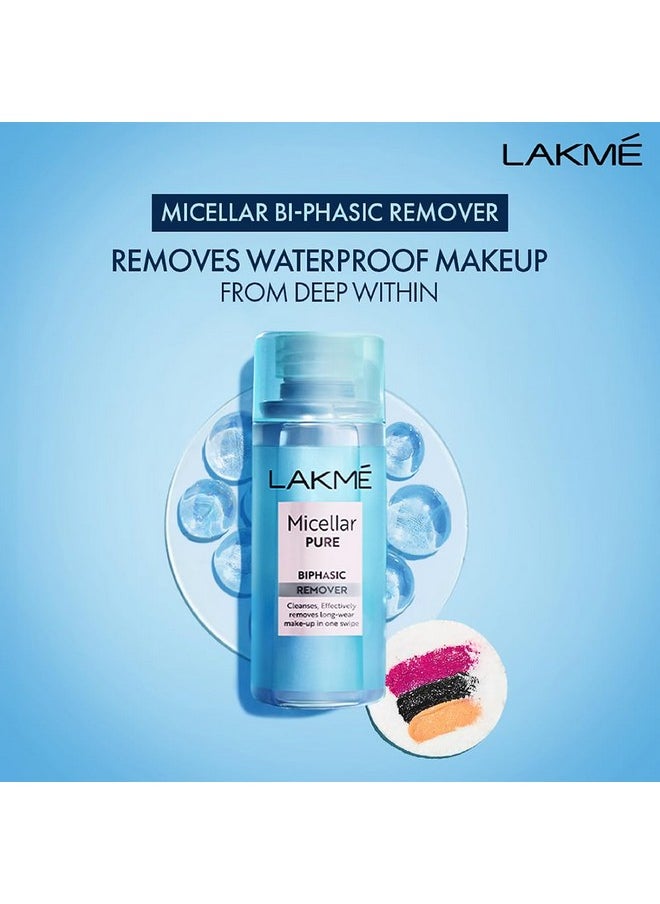 Lakme Biphasic Micellar Face Cleansing Water 100Ml | Removes Waterproof Makeup | Oil And Water Formula