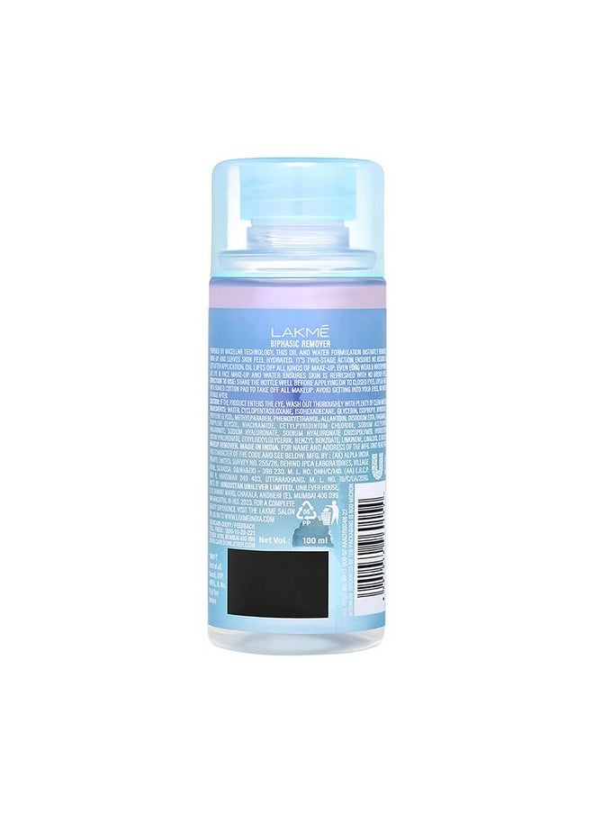 Lakme Biphasic Micellar Face Cleansing Water 100Ml | Removes Waterproof Makeup | Oil And Water Formula