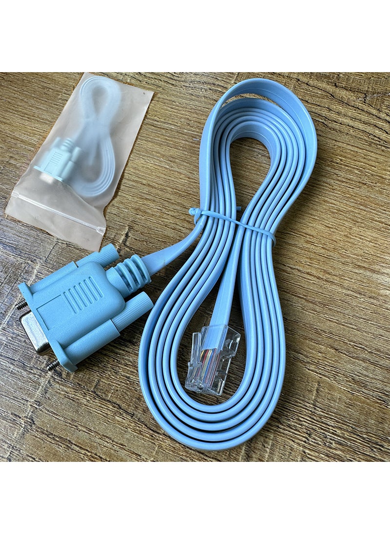 RJ45 to DB9 Console Cable for Router Switch Light Blue-Apple Mold