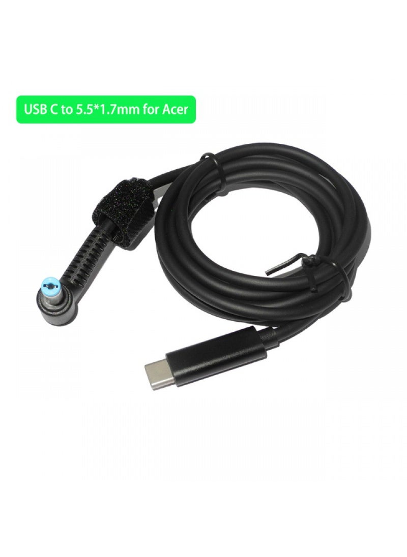 1 x 5 pcs Type-C to DC Charger Cable for Notebooks 5.5-1.7mm