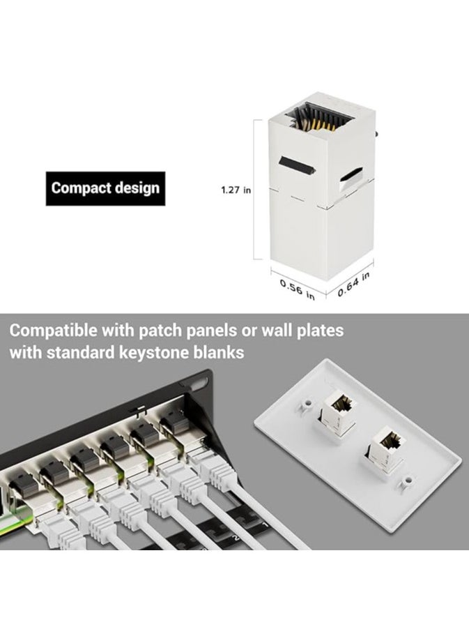 CAT7 Coupler RJ45 Keystone Shielded Coupler, Ethernet Coupler, Female to Female Keystone Jack，STP Keystone Insert for Cat7/Cat6a/cat6/cat5e Cable (5 Pack)