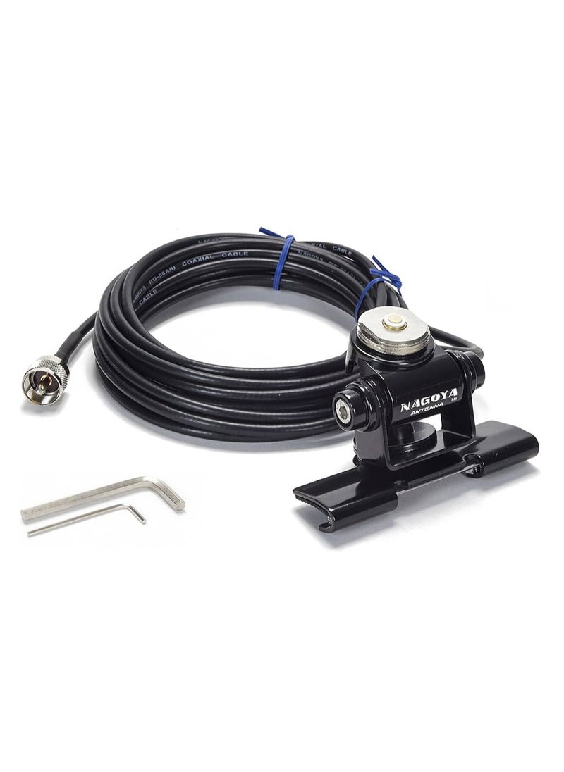 NAGOYA Mobile Antenna Mount With Black Cable 5mt, UHF Connector