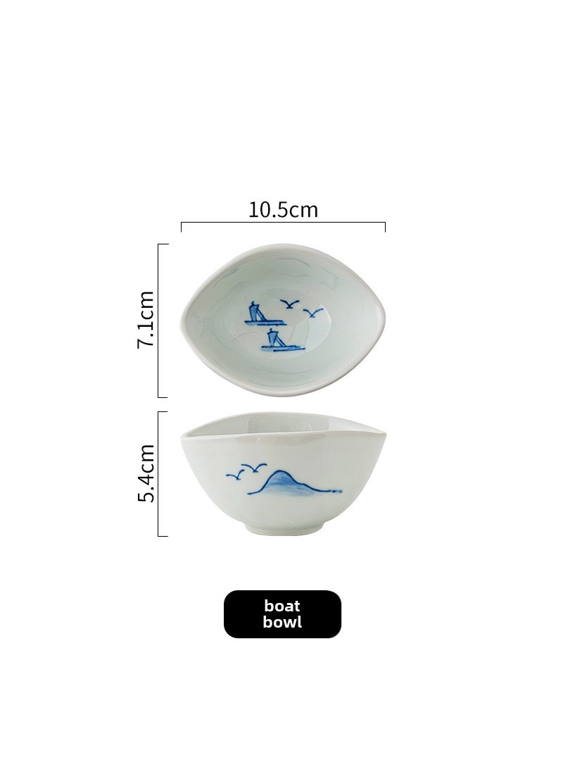 Hand-painted Ceramic Dip Bowls Sauce Dish Boat Bowl