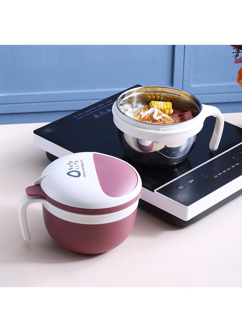 Stainless Steel 304 Noodle Bowl Thermal Lunchbox Random Color