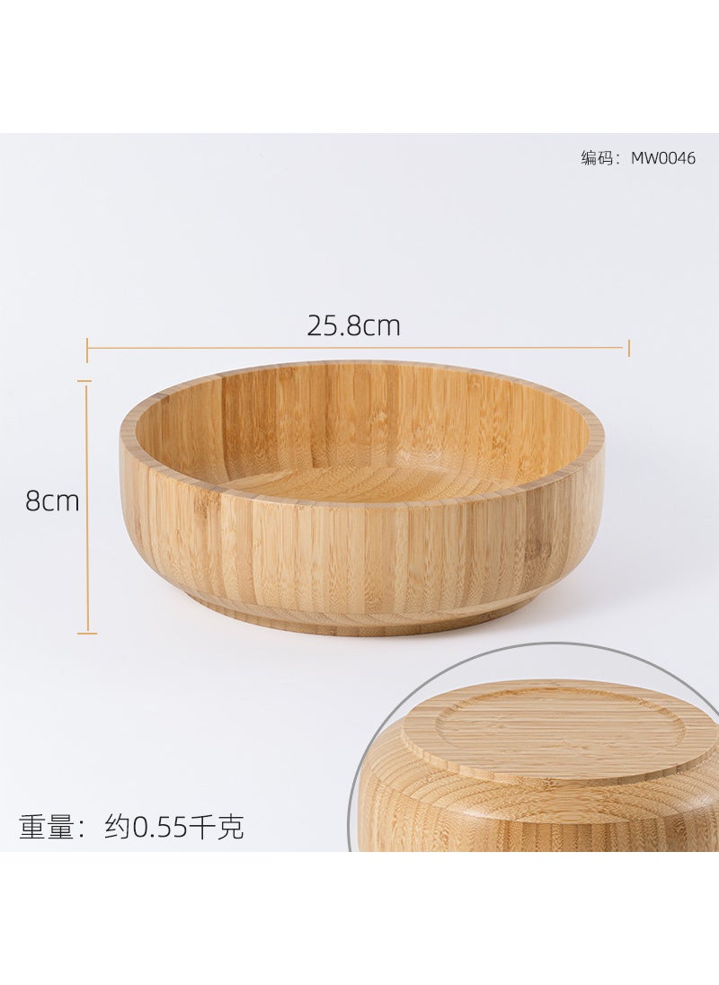 Japanese Style Large Bamboo Mixing Bowl Large bamboo bowl with bottom 25.8*8cm