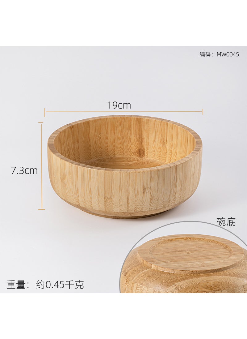 Japanese Style Large Bamboo Mixing Bowl Medium bamboo bowl with bottom 19*7.3cm