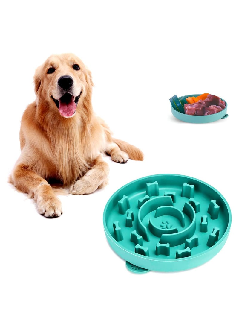 Large Slow Feeding Dog Bowl,Pet Fun Feeder For S M L Size Dog(Green)