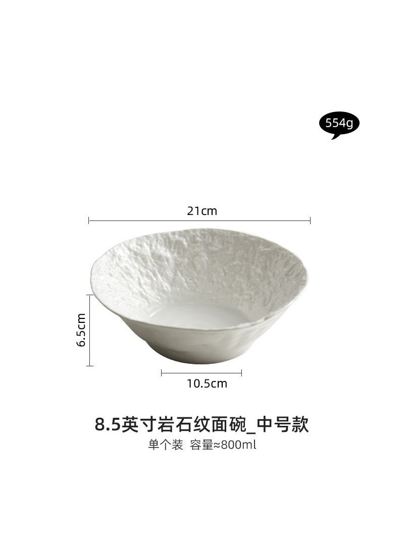 Elegant Ceramic Soup Bowl for Home Use 8.5-inch rocky bowl (good for salad/noodle soup)