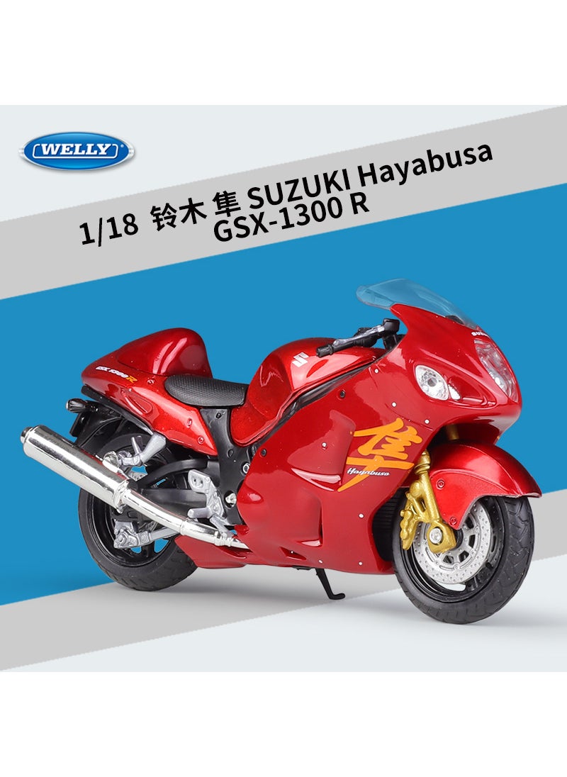 1:18 WELLY Kawasaki Z1000R Alloy Motorcycle Model Suzuki Hayabusa Red