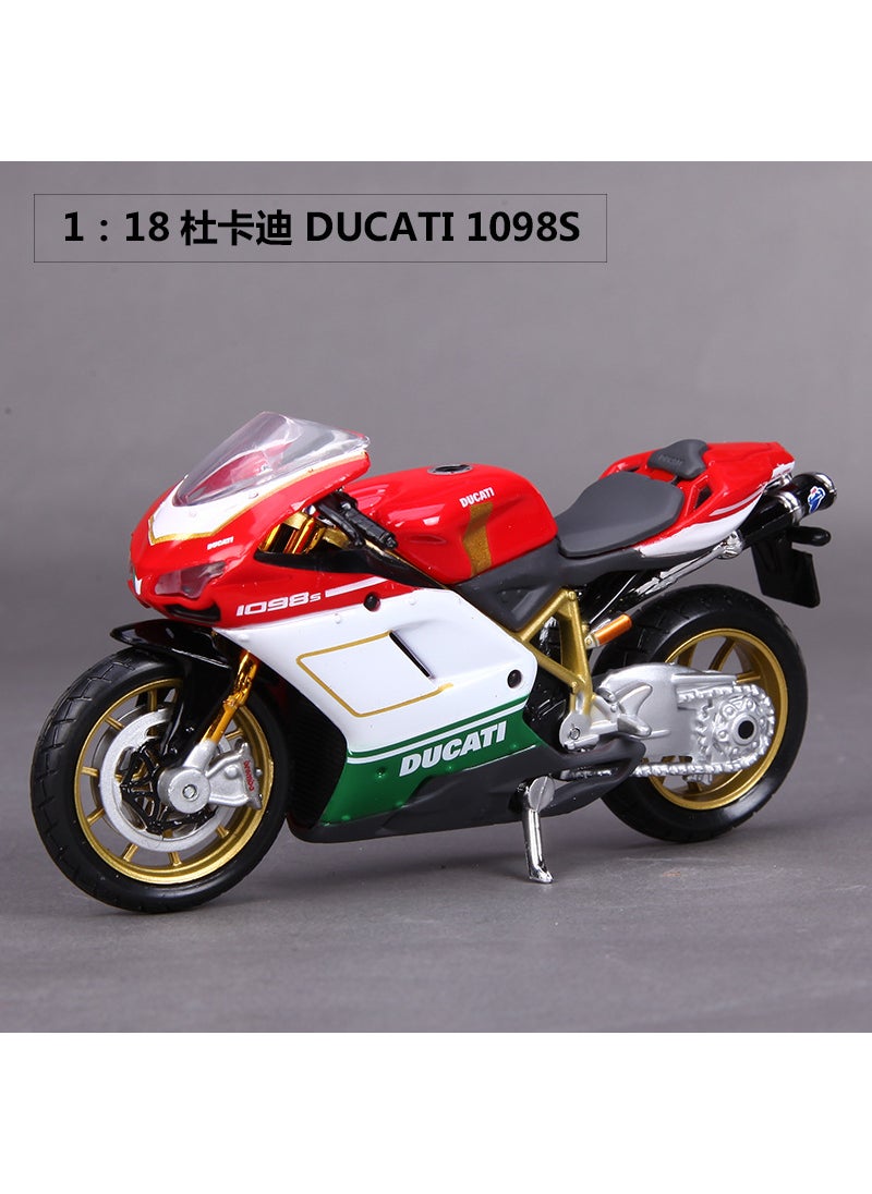 Meichi Figure 1:18 motorcycle model Kawasaki Ducati street car sports car simulation ornaments gift toys wholesale Ducati 1098s Red White