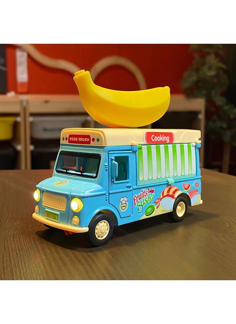 Mingyuan Mini Friction Alloy Toy Car for Kids MY66-Q5291-dining car-Blue Banana