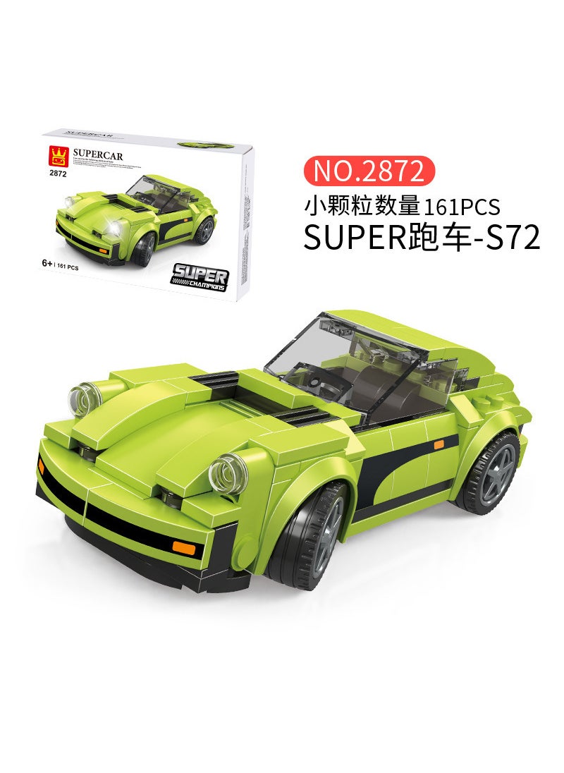 1 x 5 pcs Wange 2870-2883 Sports Car Building Blocks DIY Model Toy for Boys 2872:S72 Super run 161pcs