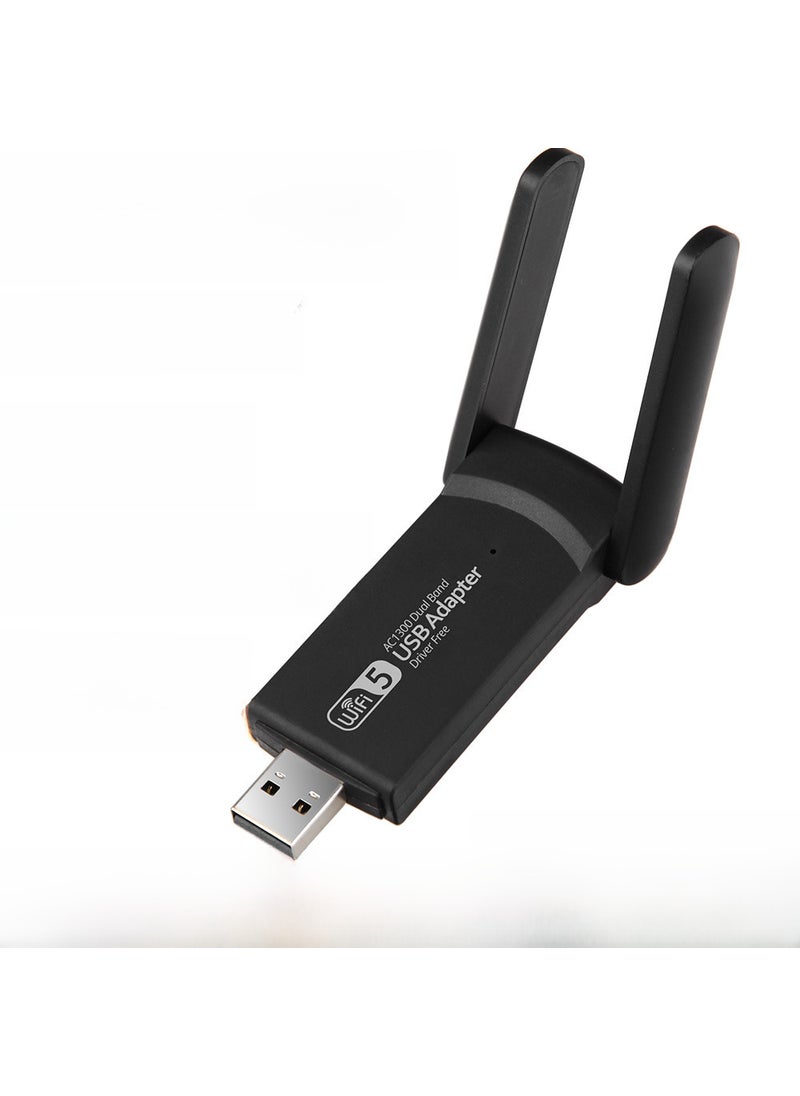 1 x 5 pcs Dual-Band 1300M USB WiFi Adapter 2.4G 5.8G Gigabit Wireless