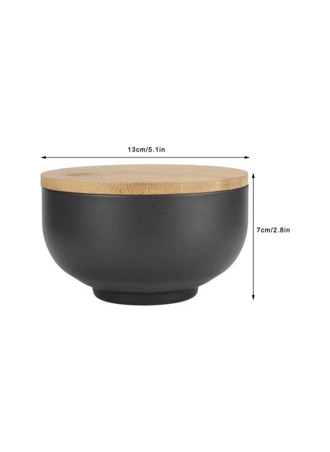 Salad Bowl with Lid, Double Wall Stainless Steel Serving Bowls for Soup Rice Fruit Noodle Cereal Ice Cream (Black)