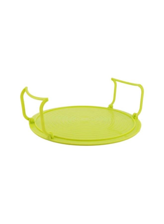 3-in-1 Microwave Rack/Plate Cove/Food Tray with Foldable Leg, Microwave Plate Stacker Splatter Cover Food Cover for Microwave Oven(Green)