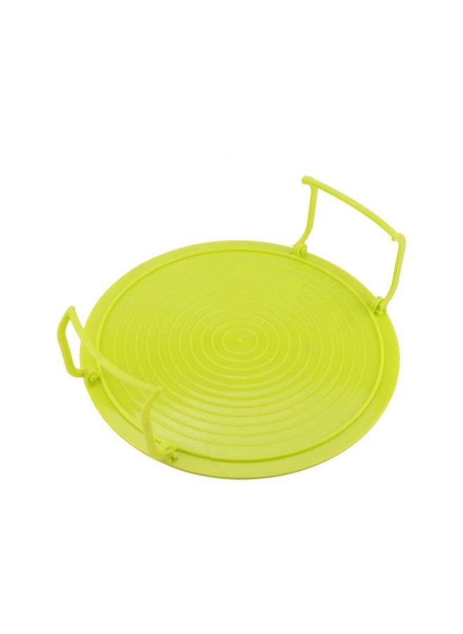 3-in-1 Microwave Rack/Plate Cove/Food Tray with Foldable Leg, Microwave Plate Stacker Splatter Cover Food Cover for Microwave Oven(Green)