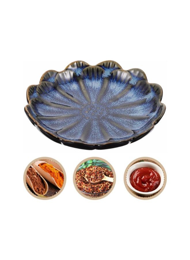 Cute Plates Ceramic Sauce Dish Flower Shaped Japanese Seasoning Dishes Sushi Dipping Bowl Appetizer Vinegar Plates Serving Platter Saucers Bowls Small Plates