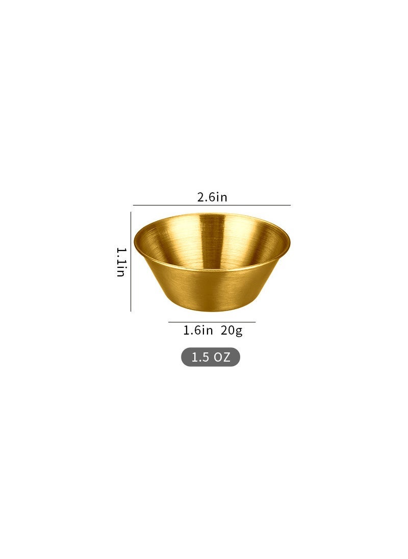 Stainless Steel Condiment Cups Set 1.5OZ [Gold] 50ml Sauce Cup (030 Series)