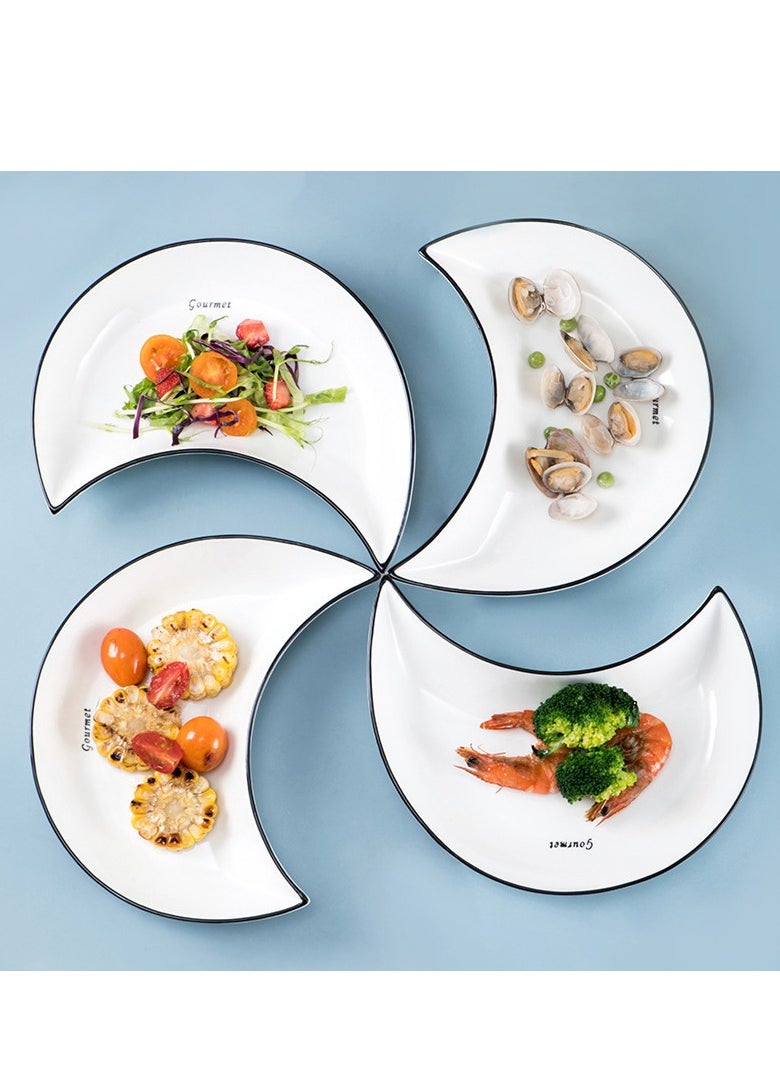 Moon Plate Combination Ceramic Material 4Pcs