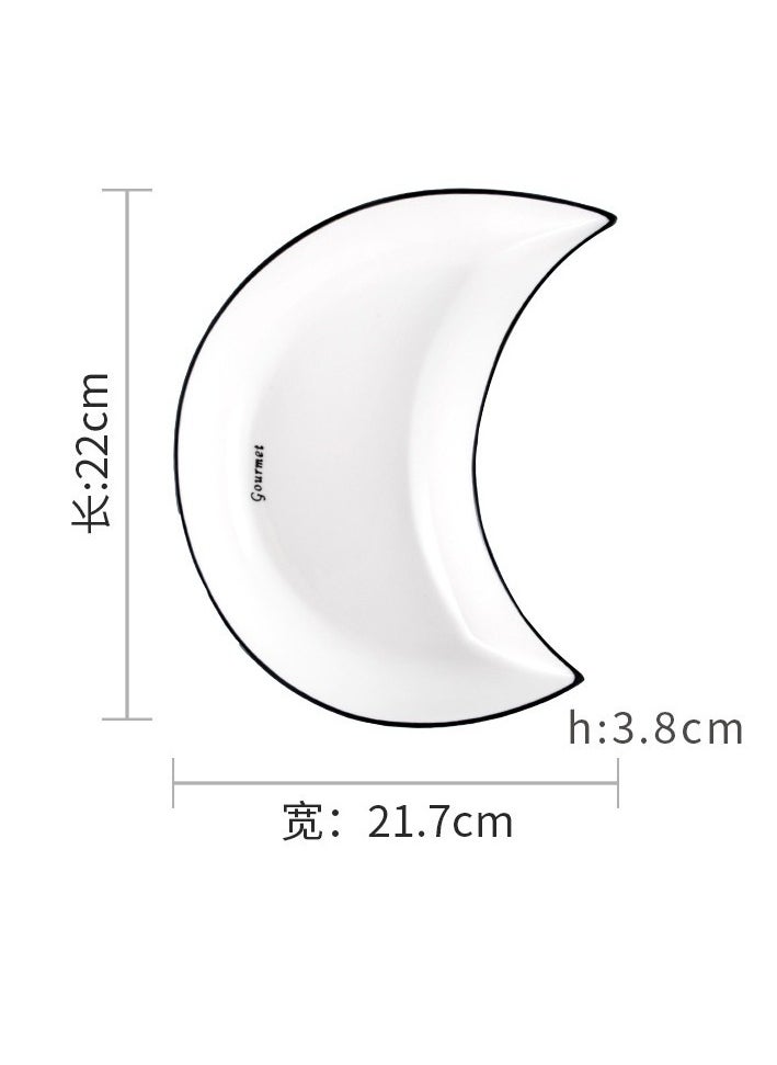 Moon Plate Combination Ceramic Material 4Pcs