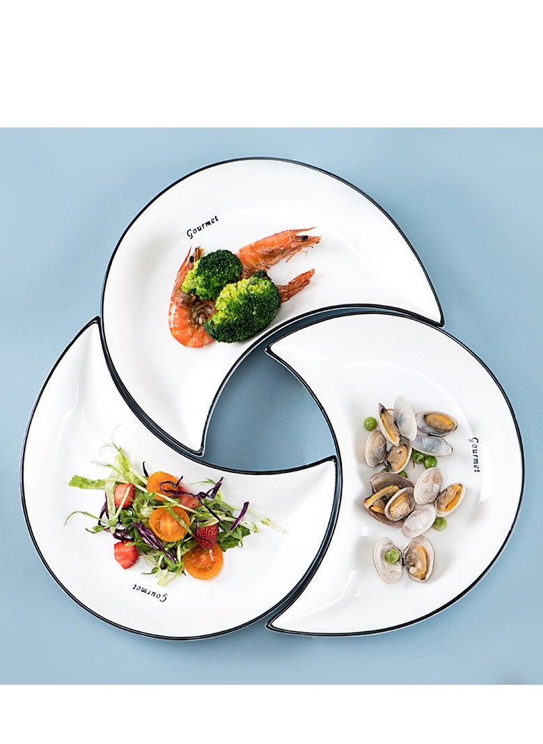 Moon Plate Combination Ceramic Material 4Pcs